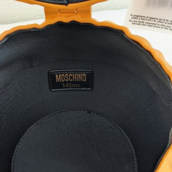 🎃 SS20 MOSCHINO COUTURE PUMPKIN TOP HANDLE ORANGE BAG HALLOWEEN TRICK / CHIC 🎃 - Picture 14 of 16